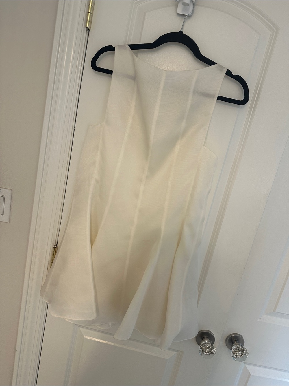 KHAITE Ivory Silk Flared Minidress - Picture 6 of 6